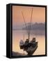 Boats on Mekong River at Sunset, Luang Prabang, Laos-Ian Trower-Framed Stretched Canvas