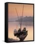 Boats on Mekong River at Sunset, Luang Prabang, Laos-Ian Trower-Framed Stretched Canvas