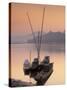 Boats on Mekong River at Sunset, Luang Prabang, Laos-Ian Trower-Stretched Canvas