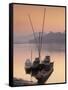 Boats on Mekong River at Sunset, Luang Prabang, Laos-Ian Trower-Framed Stretched Canvas