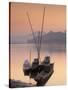Boats on Mekong River at Sunset, Luang Prabang, Laos-Ian Trower-Stretched Canvas