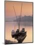 Boats on Mekong River at Sunset, Luang Prabang, Laos-Ian Trower-Mounted Photographic Print