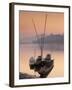 Boats on Mekong River at Sunset, Luang Prabang, Laos-Ian Trower-Framed Photographic Print