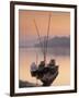 Boats on Mekong River at Sunset, Luang Prabang, Laos-Ian Trower-Framed Photographic Print