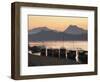 Boats on Mekong River at Sunset, Luang Prabang, Laos-Ian Trower-Framed Photographic Print