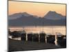 Boats on Mekong River at Sunset, Luang Prabang, Laos-Ian Trower-Mounted Photographic Print