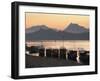 Boats on Mekong River at Sunset, Luang Prabang, Laos-Ian Trower-Framed Photographic Print