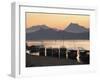 Boats on Mekong River at Sunset, Luang Prabang, Laos-Ian Trower-Framed Photographic Print