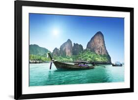 Boats on Railay Beach in Krabi Thailand-Iakov Kalinin-Framed Photographic Print