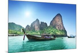 Boats on Railay Beach in Krabi Thailand-Iakov Kalinin-Mounted Photographic Print