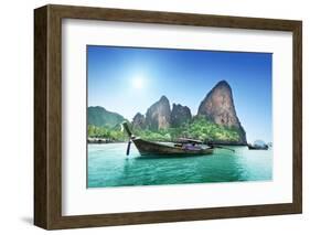 Boats on Railay Beach in Krabi Thailand-Iakov Kalinin-Framed Photographic Print