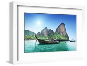 Boats on Railay Beach in Krabi Thailand-Iakov Kalinin-Framed Photographic Print