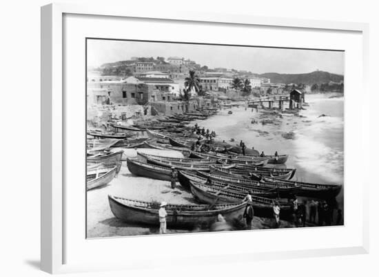 Boats on Shore Along Gold Coast-null-Framed Photographic Print