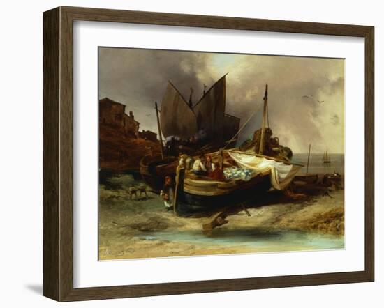 Boats on the Beach, 1840-Luigi Sabatelli-Framed Giclee Print