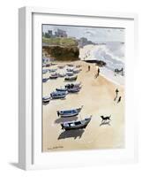 Boats on the Beach, 1986-Lucy Willis-Framed Giclee Print