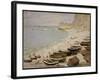 Boats on the Beach at Etretat, 1883-Claude Monet-Framed Giclee Print