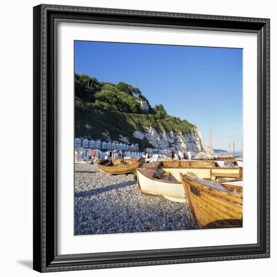 Boats on the Beach, Beer, Devon, England, UK-John Miller-Framed Photographic Print