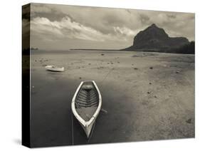 Boats on the Beach, Le Morne Brabant, Mauritius-null-Stretched Canvas