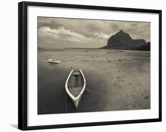 Boats on the Beach, Le Morne Brabant, Mauritius-null-Framed Photographic Print