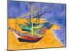 Boats on the Beach of Les-Saintes-Maries, 1888-Vincent van Gogh-Mounted Premium Giclee Print