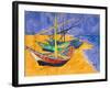 Boats on the Beach of Les-Saintes-Maries, 1888-Vincent van Gogh-Framed Premium Giclee Print