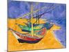 Boats on the Beach of Les-Saintes-Maries, 1888-Vincent van Gogh-Mounted Premium Giclee Print