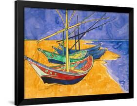 Boats on the Beach of Les-Saintes-Maries, 1888-Vincent van Gogh-Framed Giclee Print