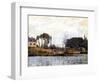 Boats on the Canal, 1873-Alfred Sisley-Framed Giclee Print