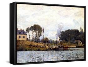 Boats on the Canal, 1873-Alfred Sisley-Framed Stretched Canvas