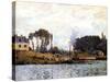 Boats on the Canal, 1873-Alfred Sisley-Stretched Canvas