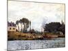 Boats on the Canal, 1873-Alfred Sisley-Mounted Giclee Print