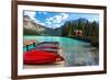 Boats on the Dock, Emerald Lake, Canada-George Oze-Framed Photographic Print