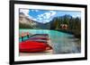 Boats on the Dock, Emerald Lake, Canada-George Oze-Framed Photographic Print