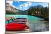 Boats on the Dock, Emerald Lake, Canada-George Oze-Mounted Photographic Print