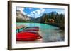 Boats on the Dock, Emerald Lake, Canada-George Oze-Framed Photographic Print