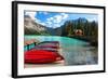 Boats on the Dock, Emerald Lake, Canada-George Oze-Framed Photographic Print