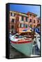 Boats on the Dock, Vernazza, Cinque Terre, Italy-George Oze-Framed Stretched Canvas