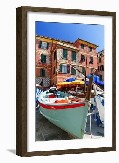 Boats on the Dock, Vernazza, Cinque Terre, Italy-George Oze-Framed Photographic Print