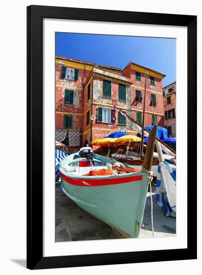 Boats on the Dock, Vernazza, Cinque Terre, Italy-George Oze-Framed Photographic Print