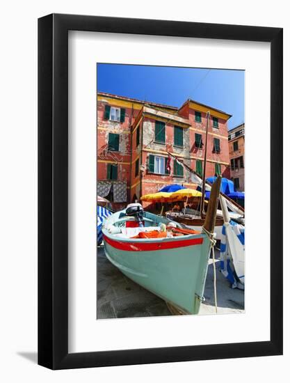 Boats on the Dock, Vernazza, Cinque Terre, Italy-George Oze-Framed Photographic Print