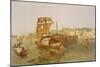 Boats on the Ganges, from 'India Ancient and Modern', 1867 (Colour Litho)-William 'Crimea' Simpson-Mounted Giclee Print