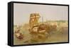 Boats on the Ganges, from 'India Ancient and Modern', 1867 (Colour Litho)-William 'Crimea' Simpson-Framed Stretched Canvas