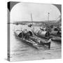 Boats on the Irrawaddy River, Mingun, Burma, 1908-null-Stretched Canvas