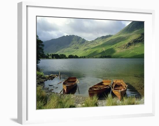 Boats on the Lake, Buttermere, Lake District National Park, Cumbria, England, UK-Roy Rainford-Framed Photographic Print