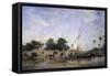 Boats on the Nile-Eugene Fromentin-Framed Stretched Canvas