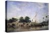 Boats on the Nile-Eugene Fromentin-Stretched Canvas