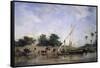 Boats on the Nile-Eugene Fromentin-Framed Stretched Canvas