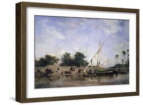 Boats on the Nile-Eugene Fromentin-Framed Giclee Print