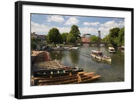 Boats on the River Avon and the Royal Shakespeare Theatre-Stuart Black-Framed Photographic Print