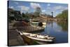 Boats on the River Avon and the Royal Shakespeare Theatre-Stuart Black-Stretched Canvas